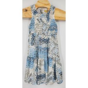 Princess Vera Wang Baby Doll Style Smocked Lined Dress Size Small Blue White